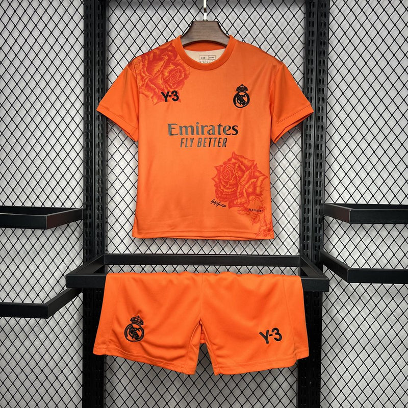 REAL MADRID Y-3 NARANJA 24/25 CONJUNTO INFANTIL